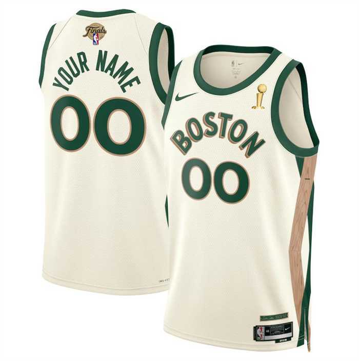 Men%27s Boston Celtics Active Player Custom 2024 Finals Champions City Edition Stitched Basketball Jersey